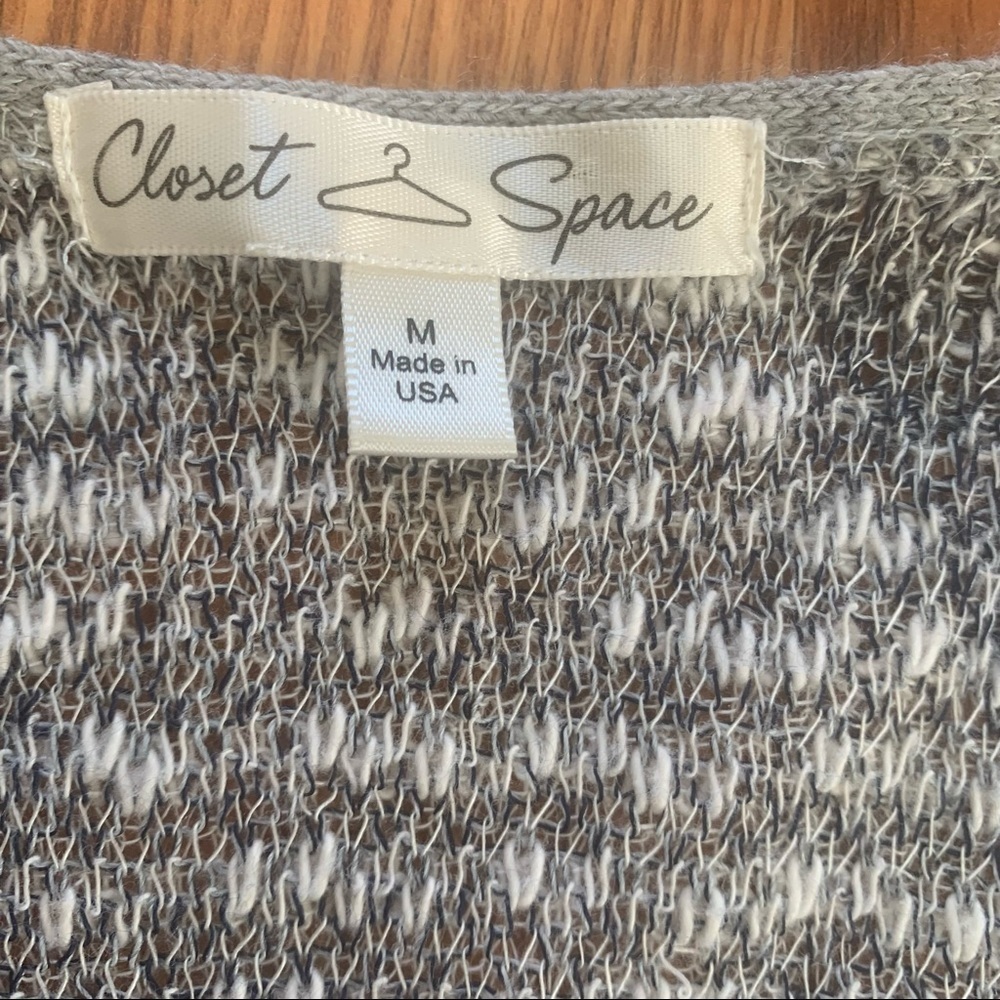Blue gray Sleeveless Open Draped Vest M - Picture 5 of 14
